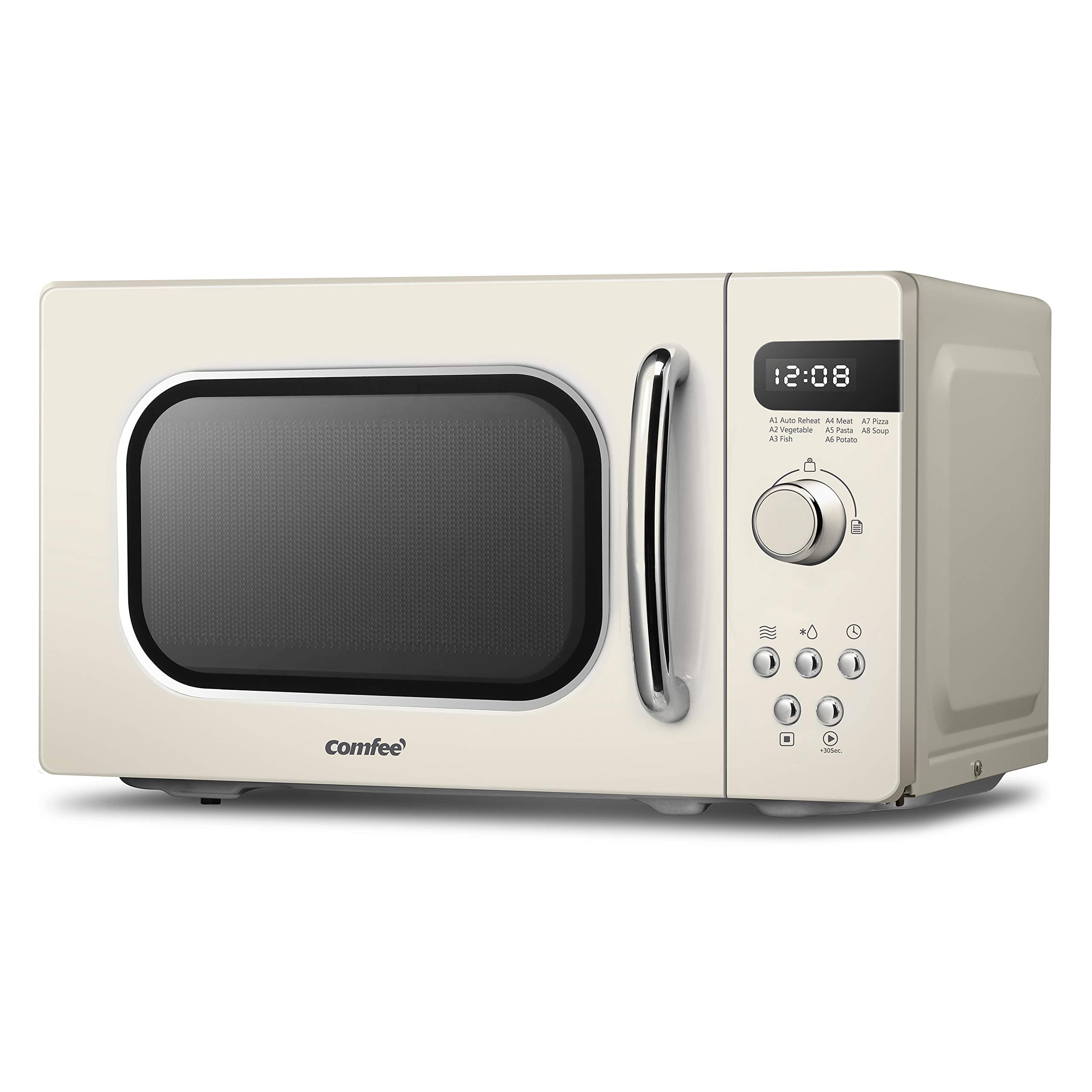 Retro Style 800w 20L Microwave Oven with 8 Auto Menus, 5 Cooking Power Levels, and Express Cook Button - Apricot Cream - CM-M202RAF(CM)