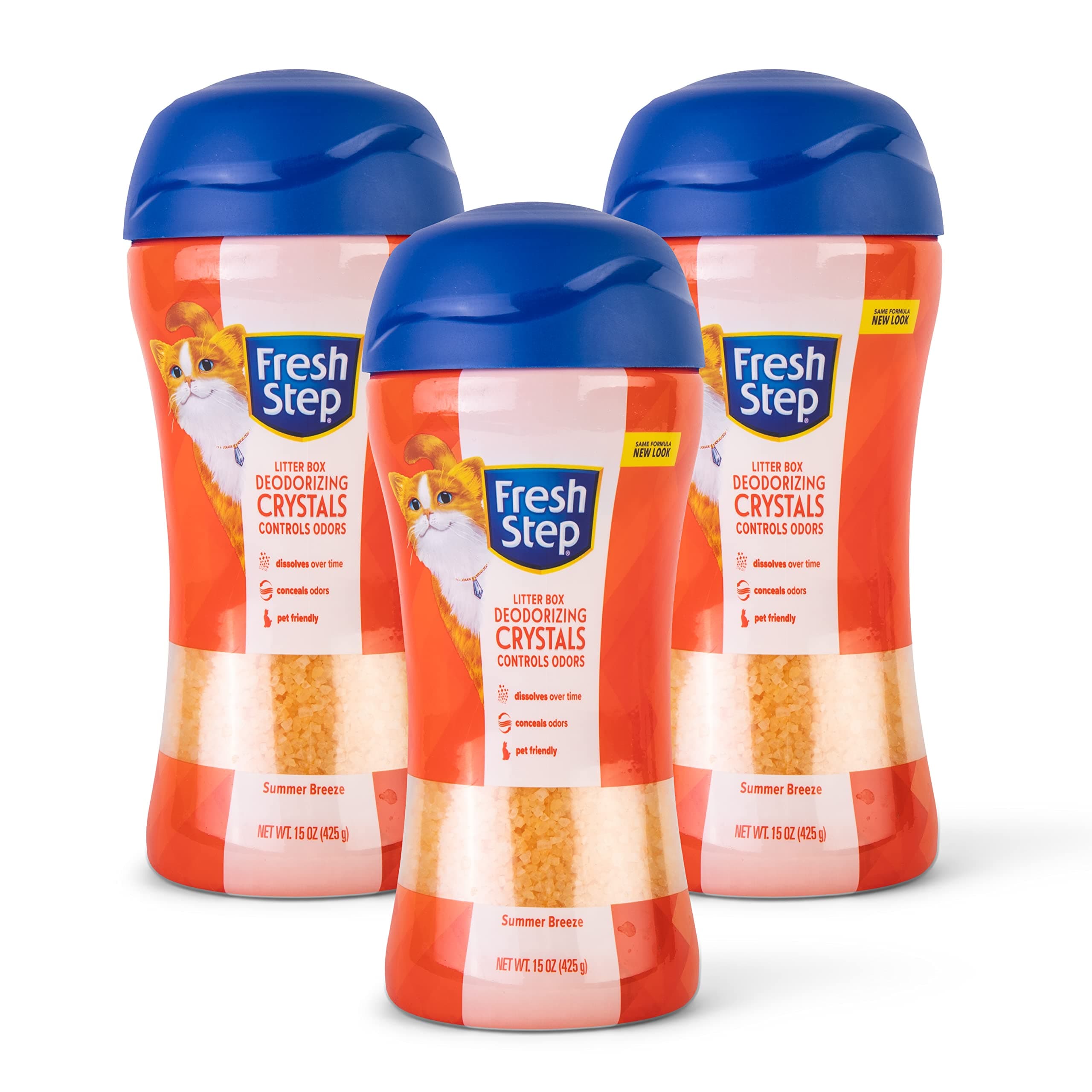 Cat Litter Crystals | Cat Litter Box Deodorizer Product for All Cats | Combats Cat Odors and Neutralizes Smells | Summer Breeze Scent, 15 Oz - 3 Pack