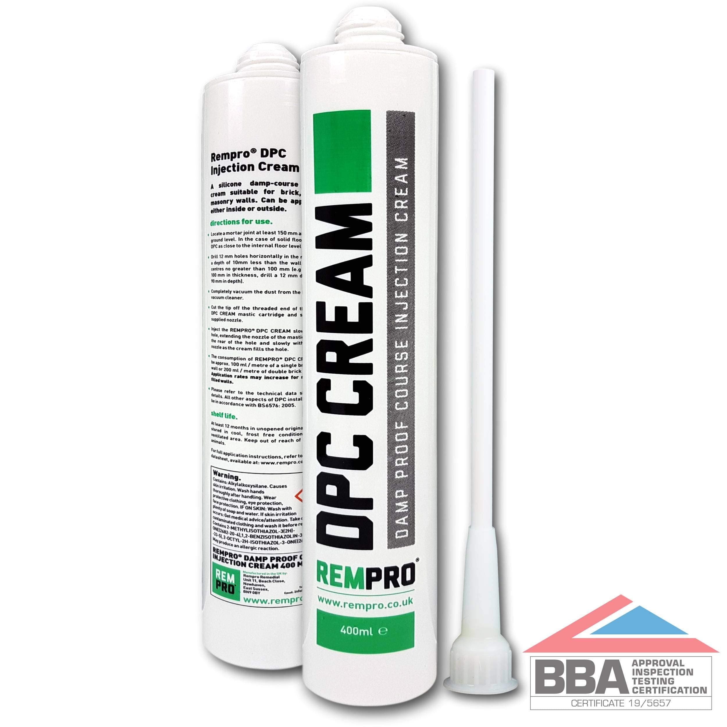 1 x 400ml DPC Injection Cream - Treatment & Control of Rising Damp