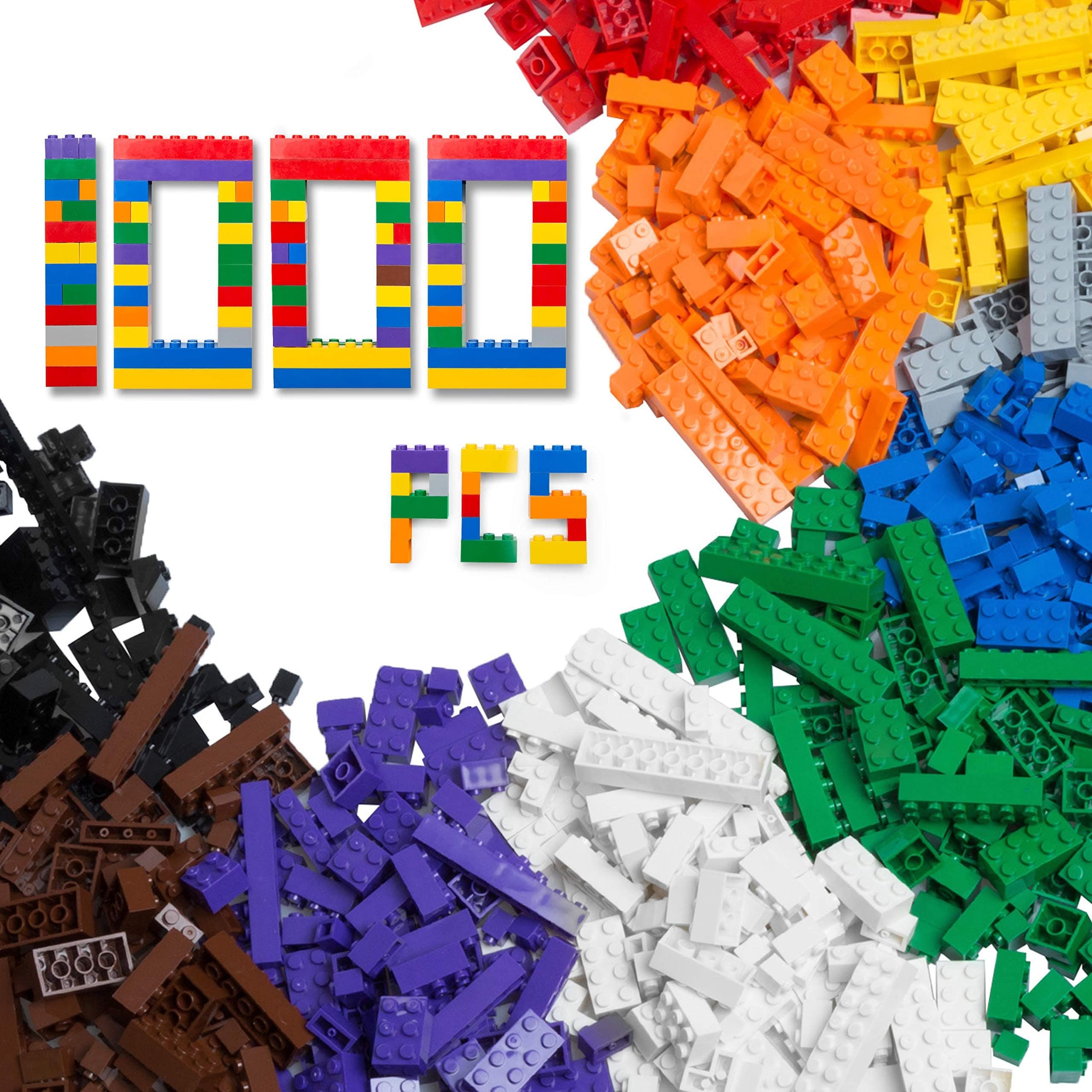 Building Bricks - 1,000 Piece Classic Brick Building Kit
