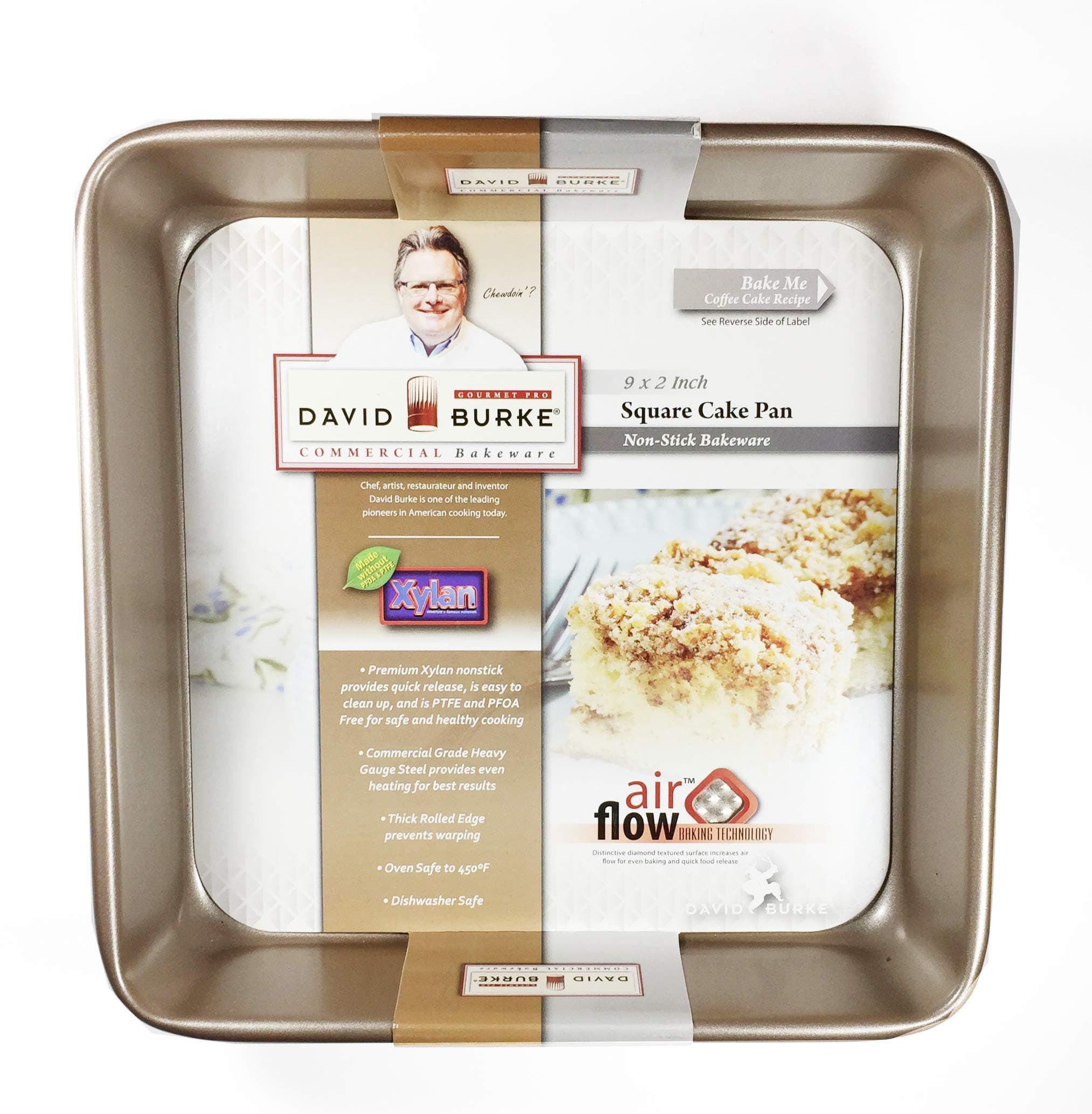 David BurkeKitchen Commerical Weight Bronze Square Cake Pan 9 x 9 x 2 Inches