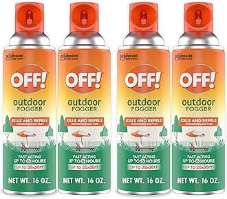 OFF! Outdoor Insect & Mosquito Repellent Fogger, Backyard Pretreat, Kills & Repels Insects in an up to 900 sq, ft, Area, 16 oz (Pack of 4)