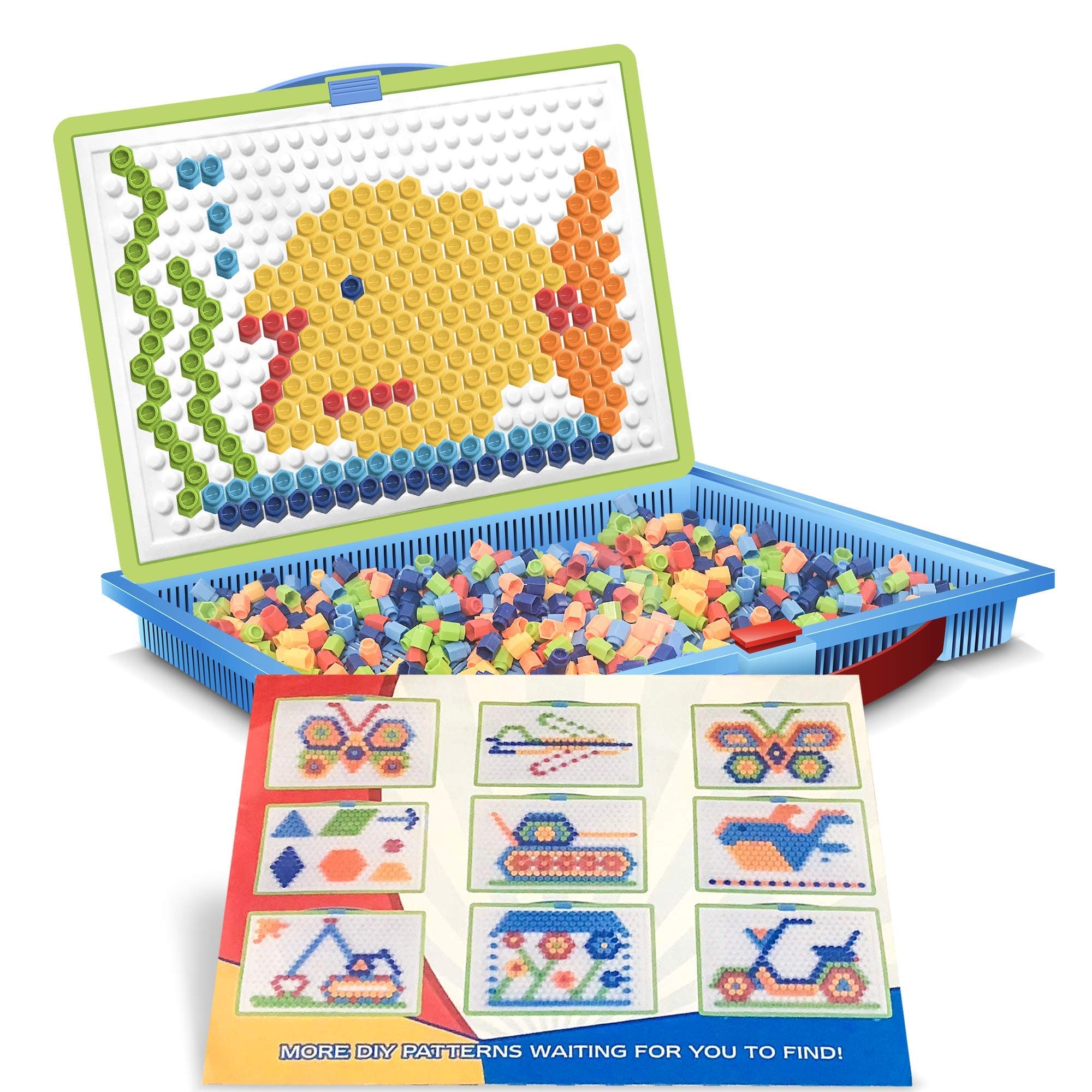 Mushroom Peg Puzzle for Kids with 10-Challenges