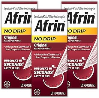 AFRIN NO DRIP Original 12hr. Pump Mist Triple Pack 45ml. (3x15ml.)