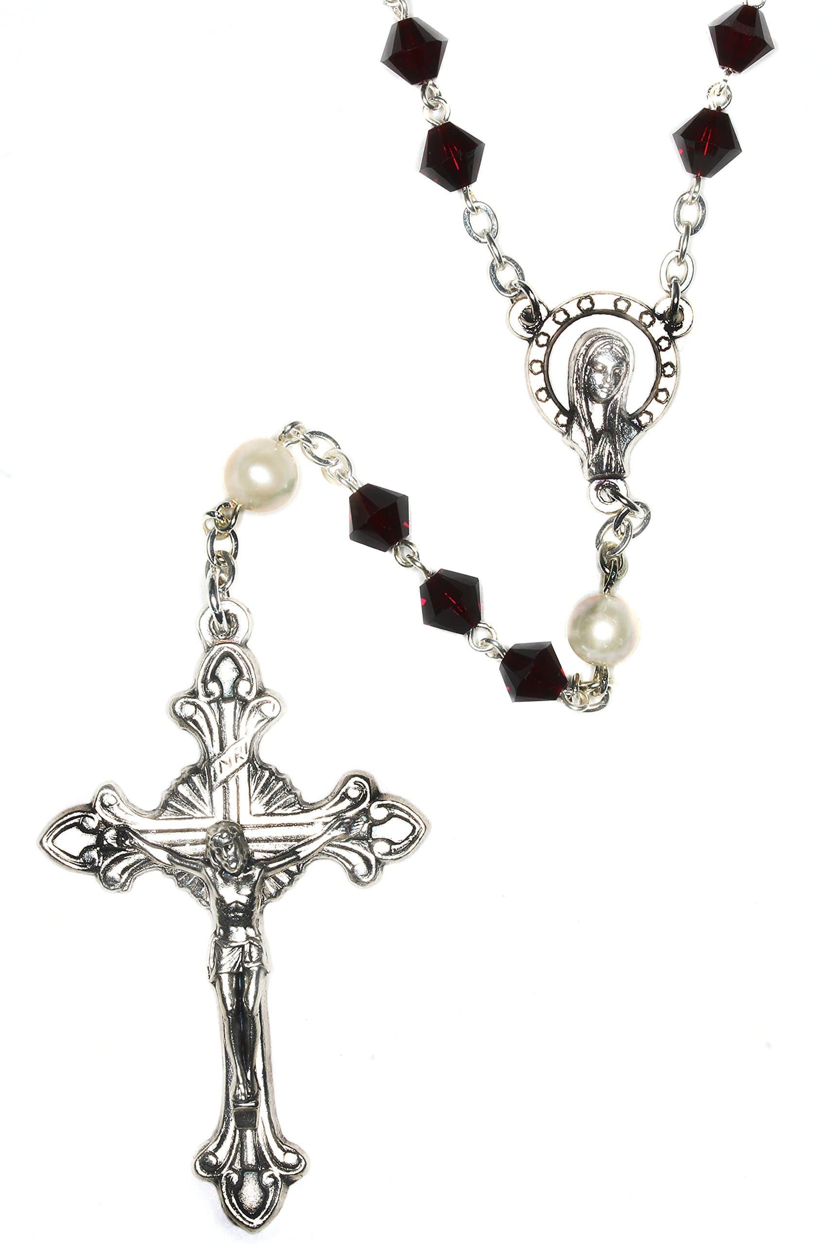 Austrian Crystal Catholic Prayer Rosary - Includes Pouch, 'How to Pray the Rosary' Guide and Birth Month Meaning Where Applicable