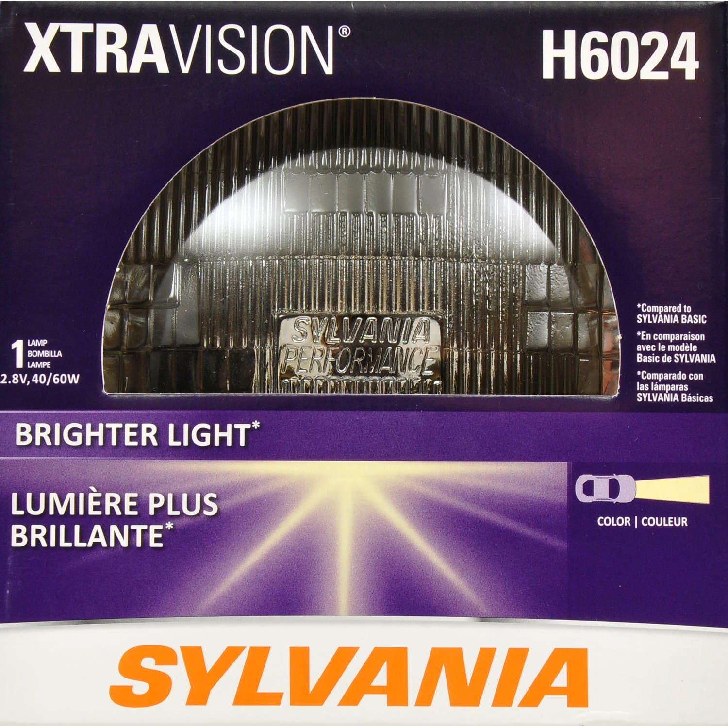 SYLVANIA - H6024 XtraVision (7" Round) Sealed Beam Headlight - Halogen Headlight Replacement PAR56 Delivers More Downroad Visibility (Contains 1 Bulb)