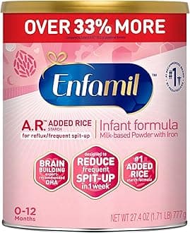 - Enfamil A.R. Infant Formula, Proven to Reduce Reflux & Spit-Up in 1 Week, with Iron, DHA for Brain Development, Probiotics for Digestive & Immune Health, Powder Can, 27.4 Oz