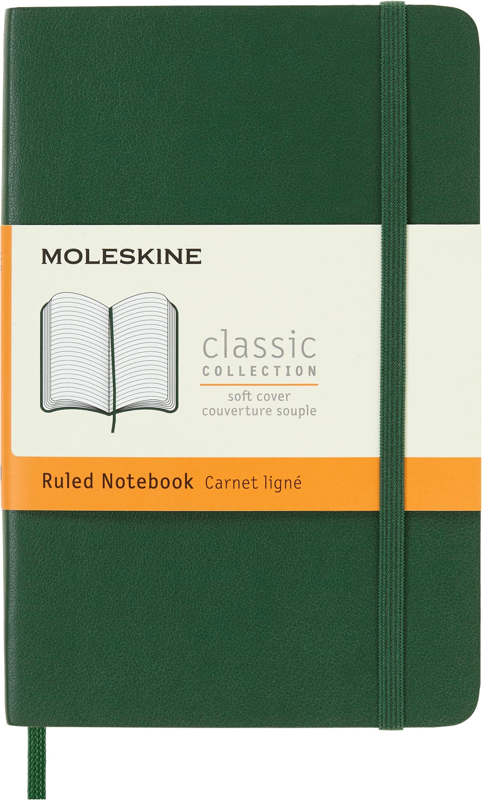 Classic Notebook, Soft Cover, Pocket (8.9 cm X 14 cm) Ruled/Lined, Myrtle Green, 192 Pages