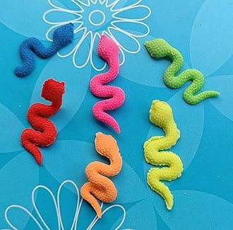 SSKR 30 Piece Snake Shape Rubber Jelly for Decoration with Free Jelly Beads | Standard Size Multi