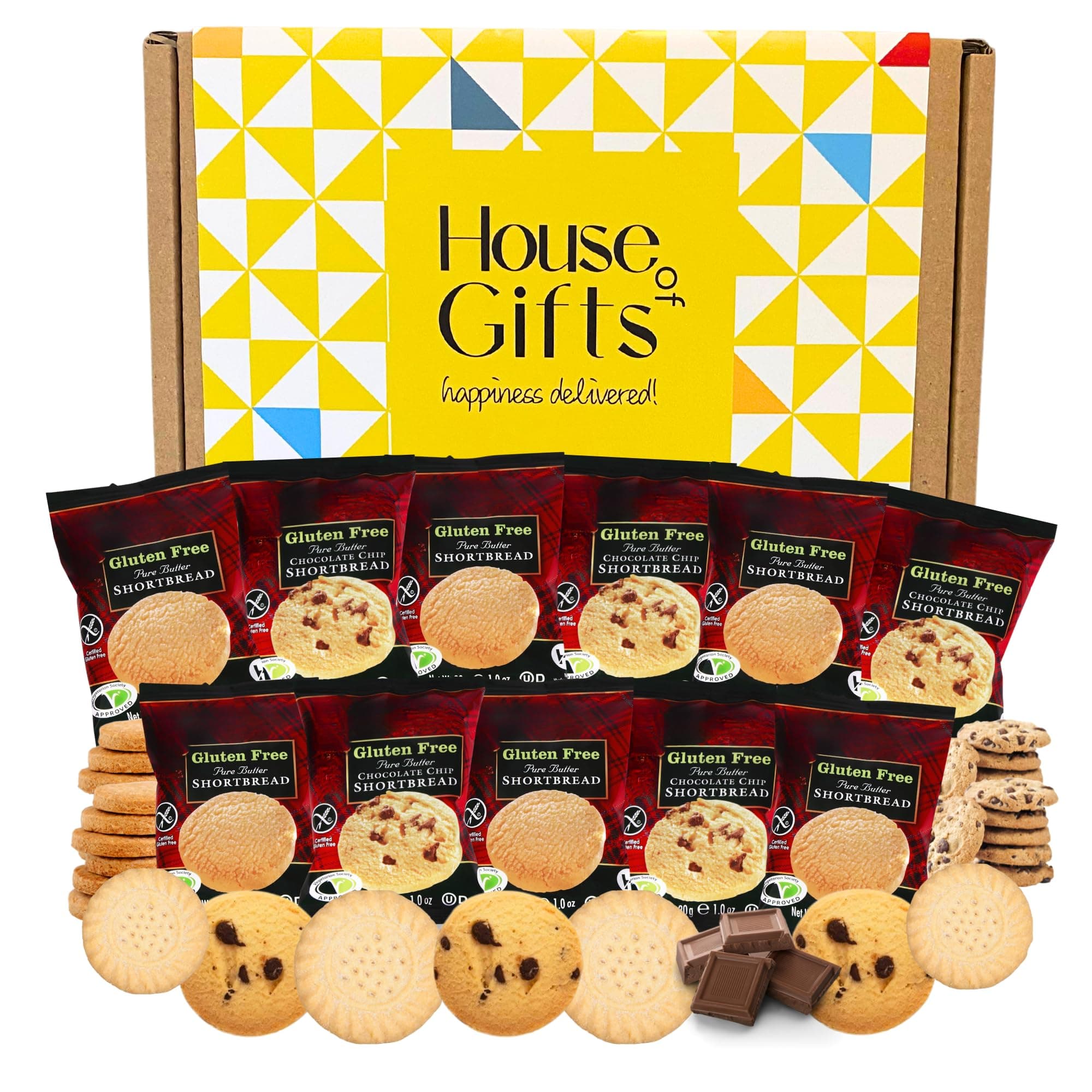 Gluten Free Biscuits Hamper Shortbread Snacks Gift Box Set For Her or Him | 11 packs of 2 (22 Biscuits total) The Celiac Gift of Choice for Birthdays or special occasions.