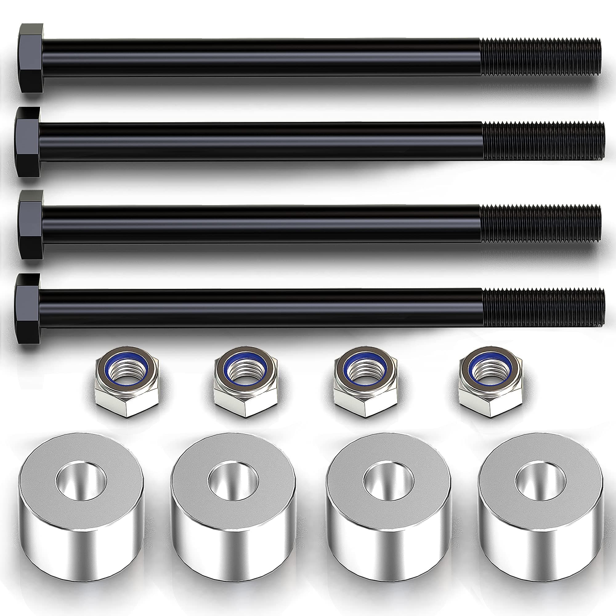 MZS Differential Drop Kit, Diff Drop Spacers Hardware Compatible with 2007-2021 Silverado 1500 4WD / 2007-2021 Sierra 1500 4WD CNC Machined