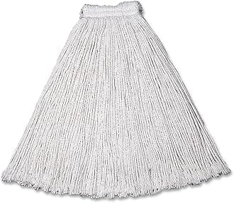 Rubbermaid FGV11600WH00 16 OZ Value Pro Cotton Wet Mop, 1 Inch Headband, White, 5.5 Inch x 2.755 Inch x 2.755 Inch