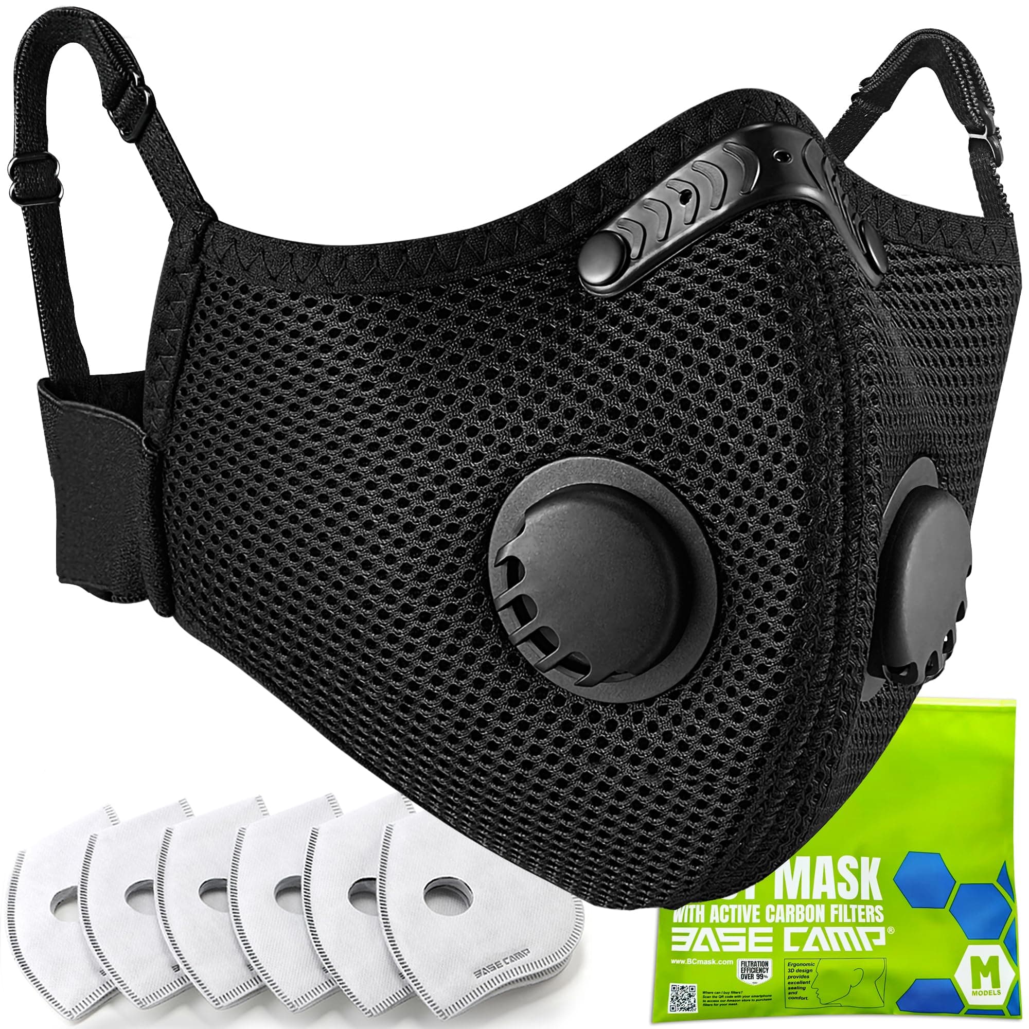 M Plus Dust Mask, Breathable Reusable Face Mask with 6 Activated Carbon Filters for Woodworking Construction Mowing Grinding (Modern1)