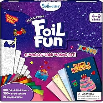 Skillmatics Foil Fun - Card Making Set, No Mess Art for Kids, Craft Kits & Supplies, DIY Creative Activity, Gifts for Girls & Boys Ages 4, 5, 6, 7, 8, 9
