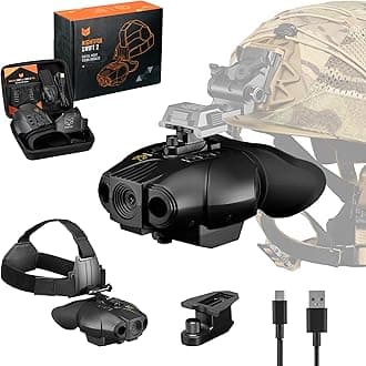 Night Vision Goggles - Nightfox Swift 2 NVG Goggle, Head or Helmet Mounted, Wide FOV, 1x Magnification, Infrared Night Vision Binoculars, Stealth 940nm IR, NODs for Airsoft