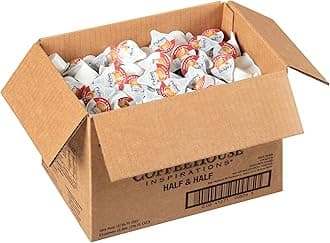 Coffee Creamer Singles, Half & Half, Shelf Stable Flavored Creamer, 384 Ct, 0.44 FL OZ, Pre-Portioned Creamers