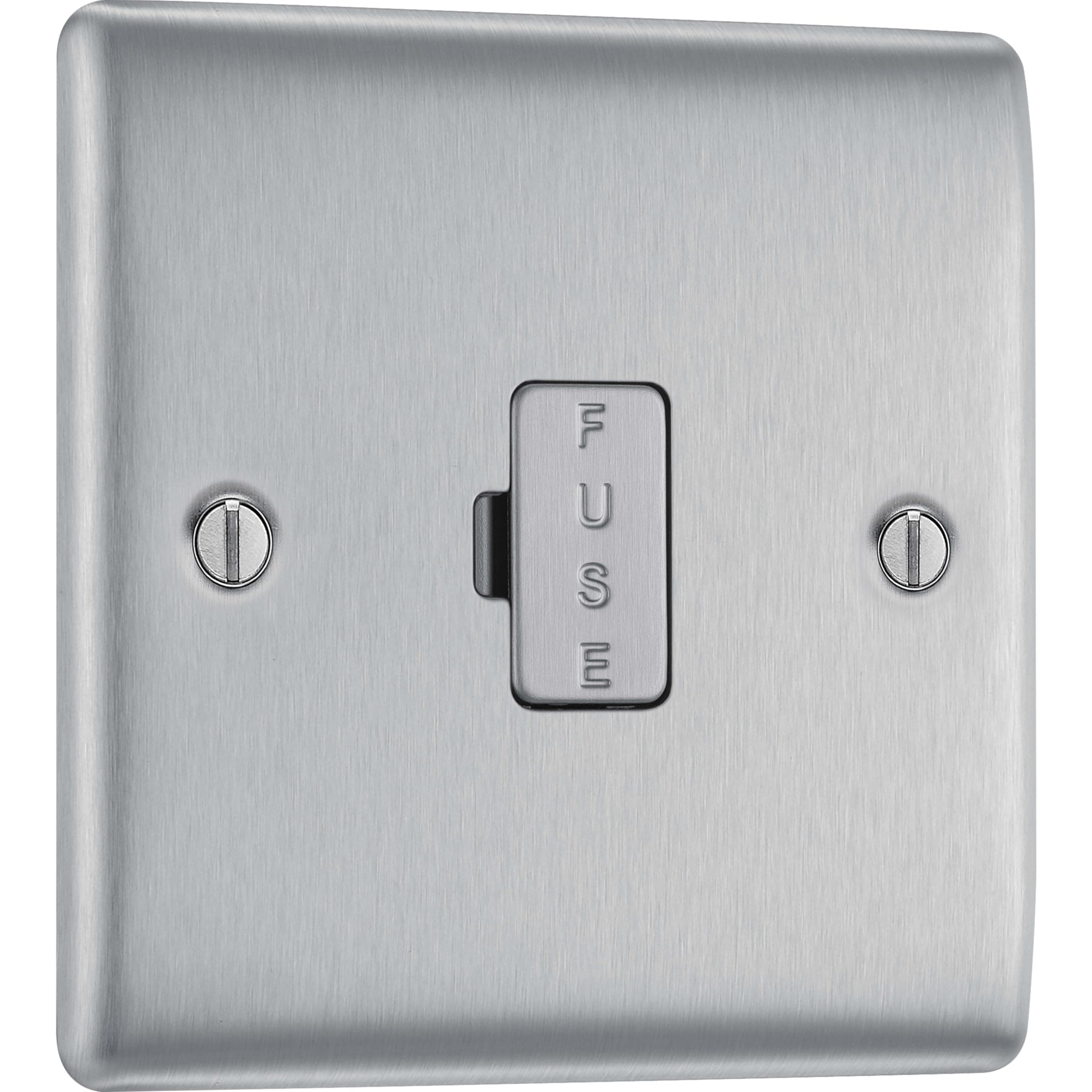 BG Electrical NBS54-01 Brushed Steel Fused Connection Unit, 13 Ampere
