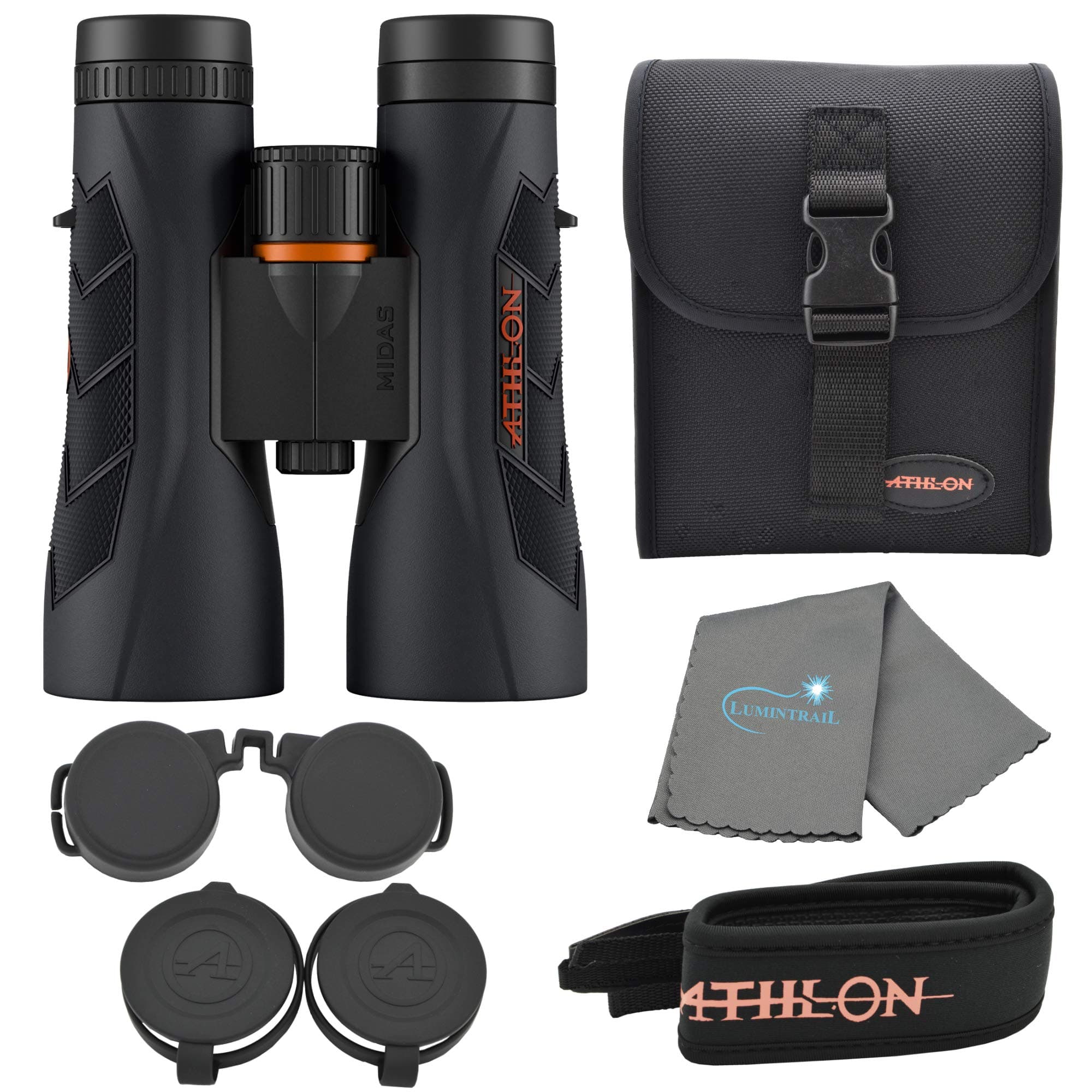Athlon Optics Midas G2 UHD Binoculars Bundle with a Lumintrail Cleaning Cloth (12x50)