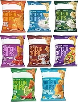 FermeAssortment | Quest Tortilla Style Protein Chips - 8 Flavors - Cheddar & Sour Cream, Spicy Sweet Chili, Ranch, Loaded Taco, Chili Lime, Bbq, Sour Cream And Onion And Nacho Cheese | 8 Pack