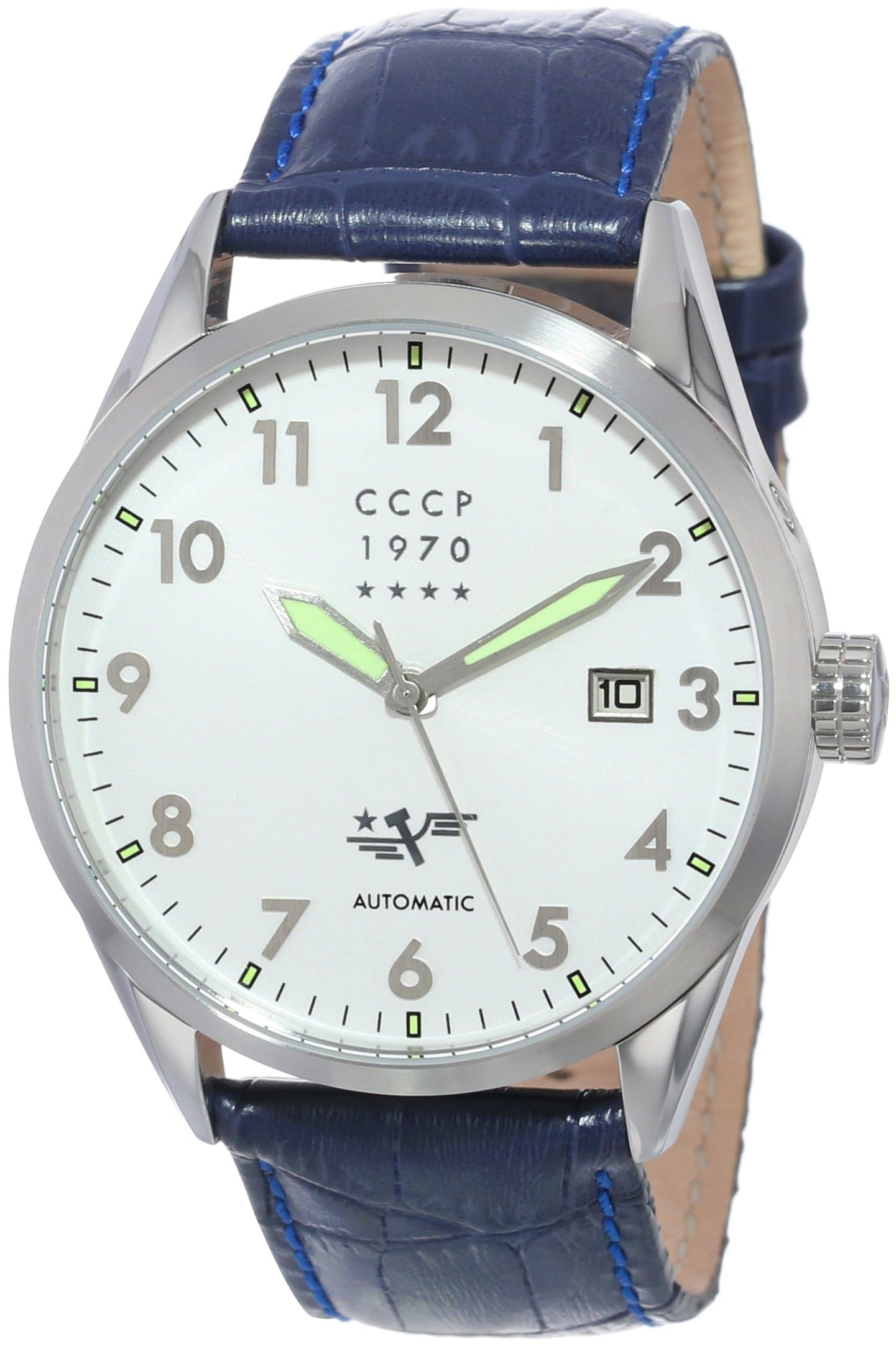 CCCPMen's CP-7015-03 Golden Soviet Submarine Analog Display Automatic Self Wind Blue Watch