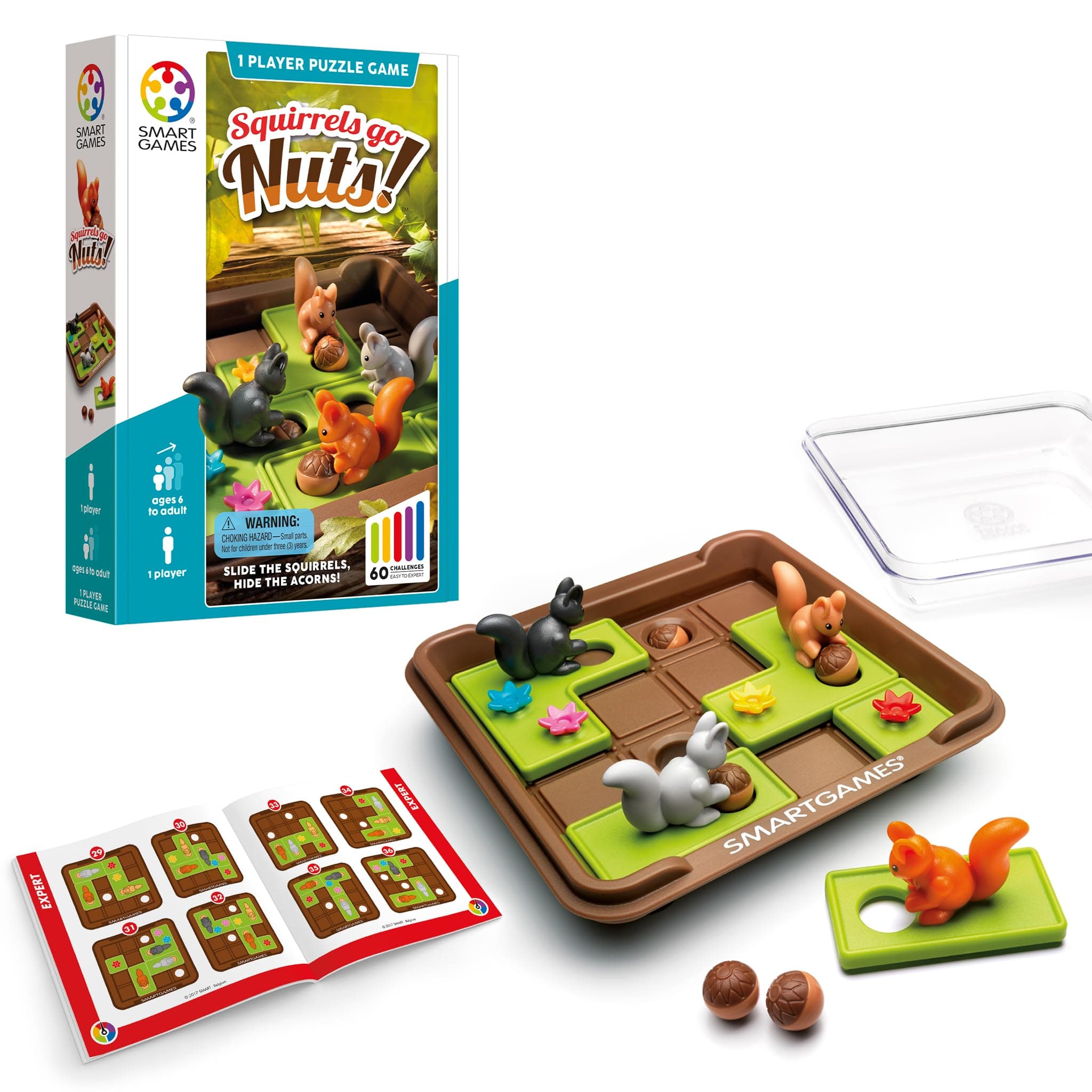 Smartgames Squirrels Go Nuts Board Game (60 Challenges), Multicolor