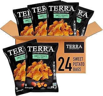 Terra Sweet Potato Vegetable Chips - Gluten Free Snacks, No Salt Added, 1.2 Oz (Pack of 24)