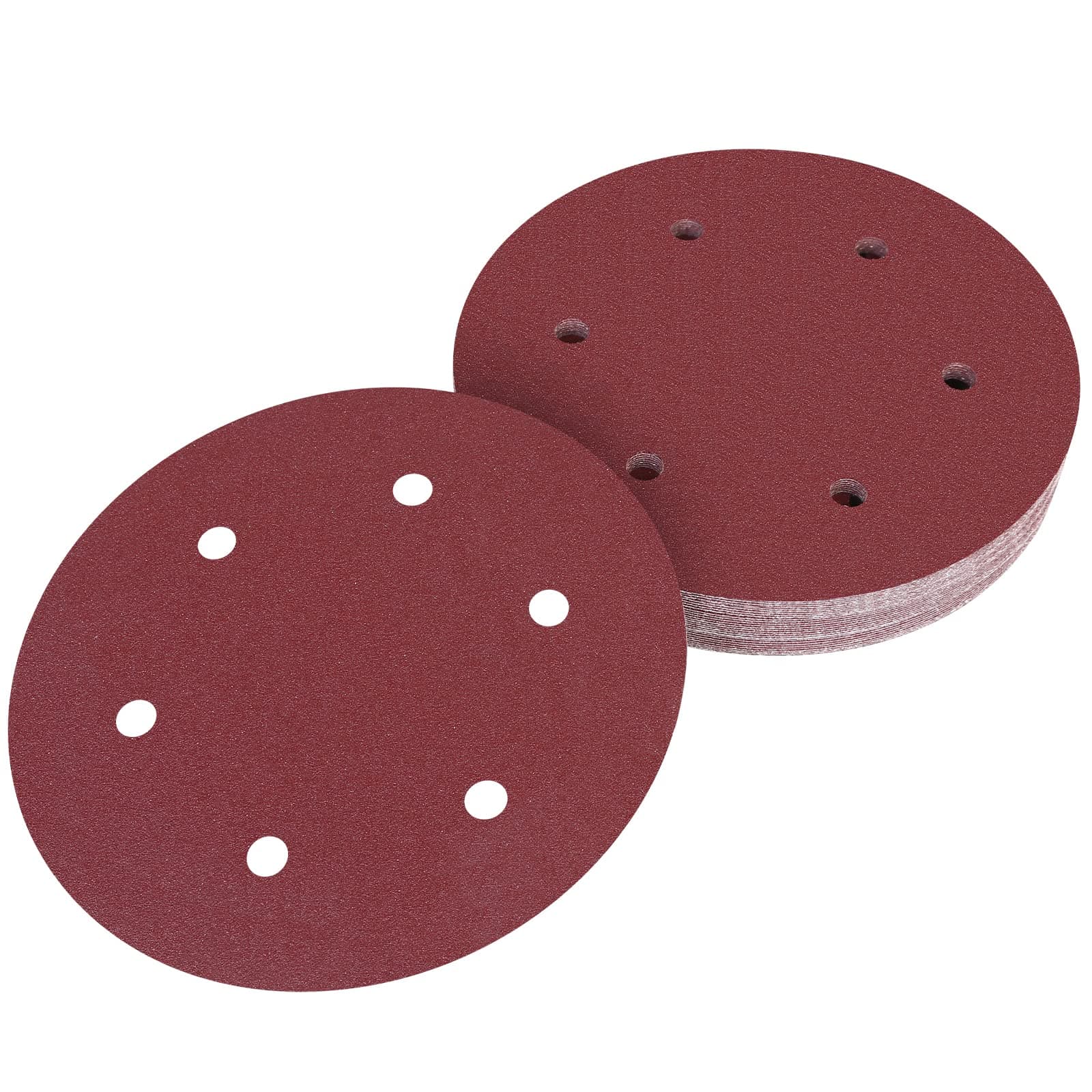 225mm Hook & Loop Sanding Discs 120 Grit Sandpaper for Drywall Sander & Long Neck Sander, 30Pcs 9 Inch 6 Hole Sander Pads Ideal for Plasterboard Preparation, Wood Sanding, Furniture Refinishing