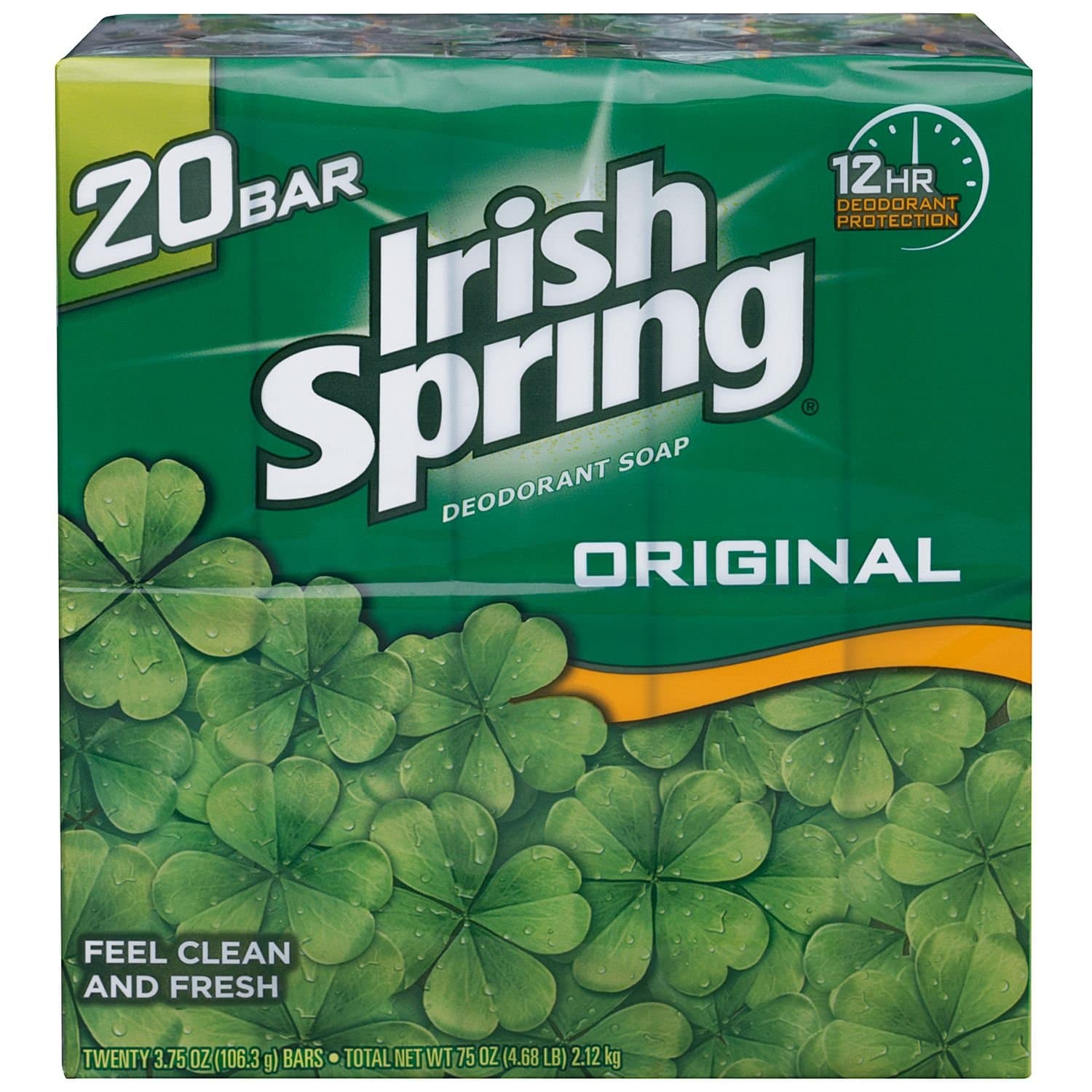 Irish SpringOriginal Deodorant Soap 20 x 3.75 oz. Soap Unisex