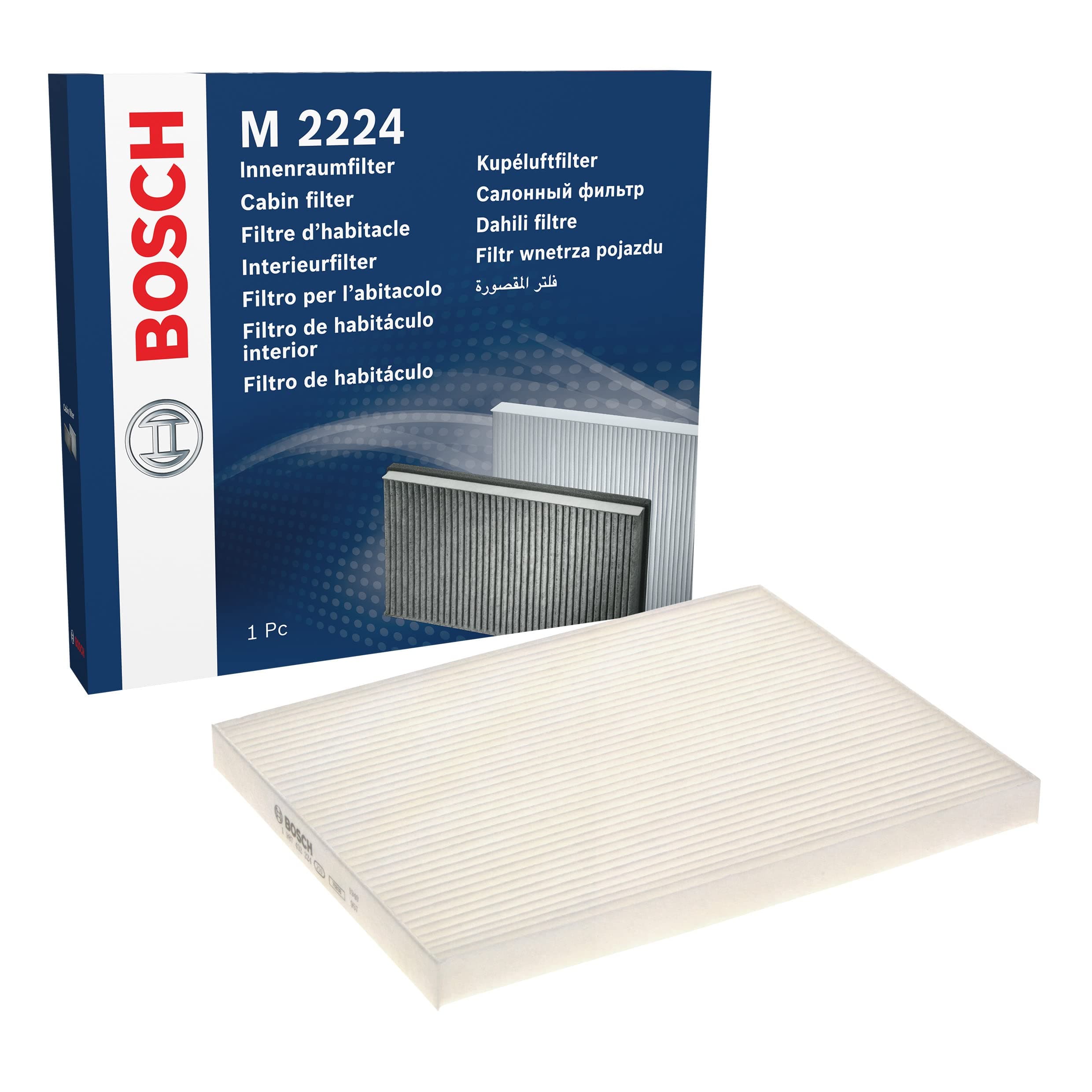 Bosch M2224 Standard Cabin Filter, Replacement Filter - Filters Pollen and Dust for Cleaner Air Inside the Vehicle