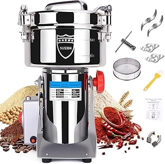 Grain Mill Grinder Electric, 2000g Stainless Steel Grain Grinder for Dry Corn Coffee Wheat Pepper Food Seeds Flour Bean