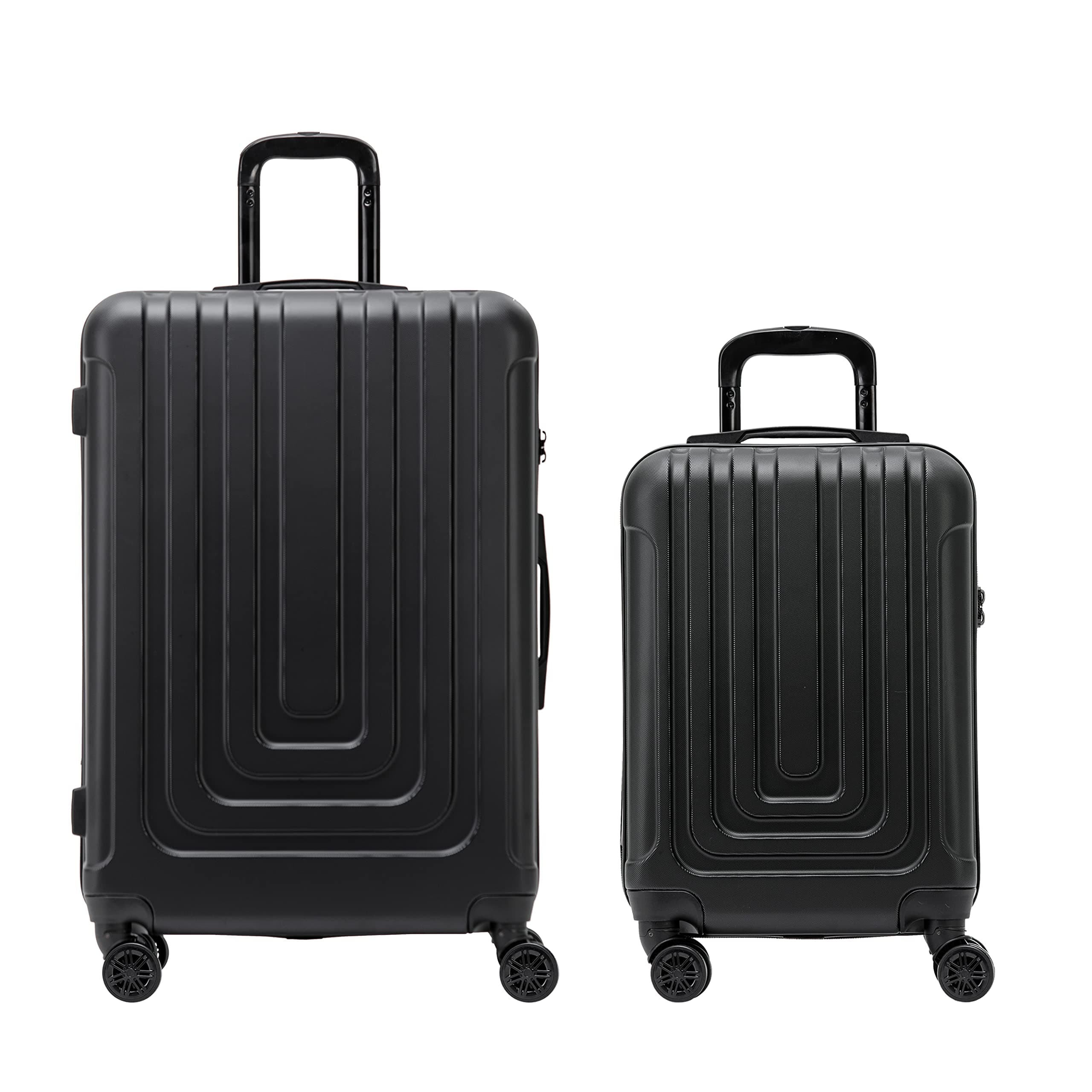 Flight KnightPremium Lightweight Suitcase - Built-in Side Lock with USB Port - 8 Spinner Wheels - ABS Hard Shell Carry On Or Check in Luggage - Highly Durable - Approved for Over 100 Airlines