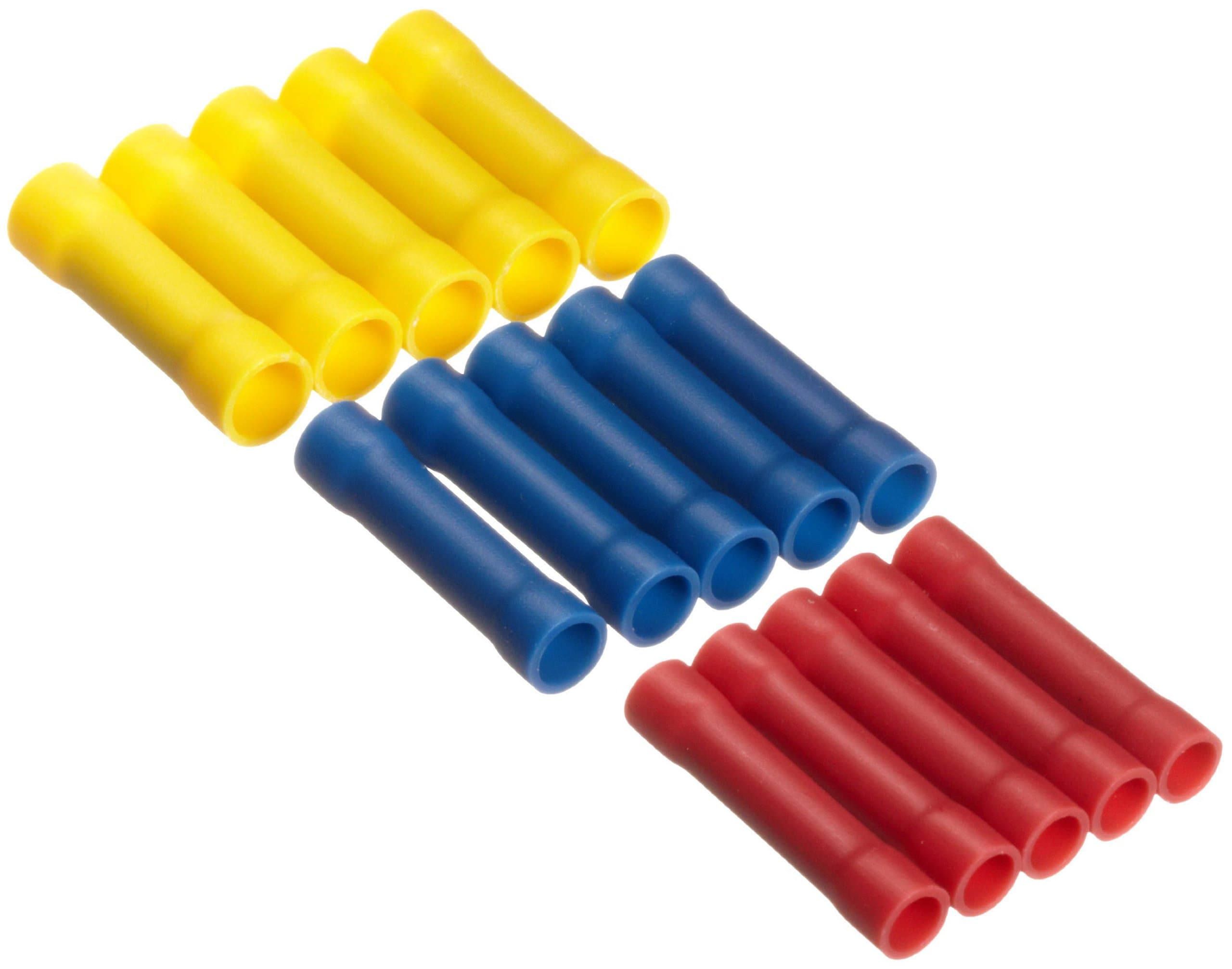 Wire Crimp Connectors, 5 Red, 5 Blue, 5 Yellow (Pack of 15)