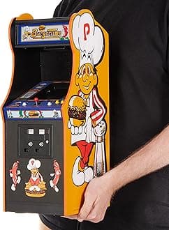 Quarter Arcades Burger Time Collector's Edition Mini Arcade - Retro 1/4 Scale Authentic Wooden Replica, Original ROM, DIP Switch Access, 5" TFT Screen for Enthusiasts [Video Game] [Video Game]