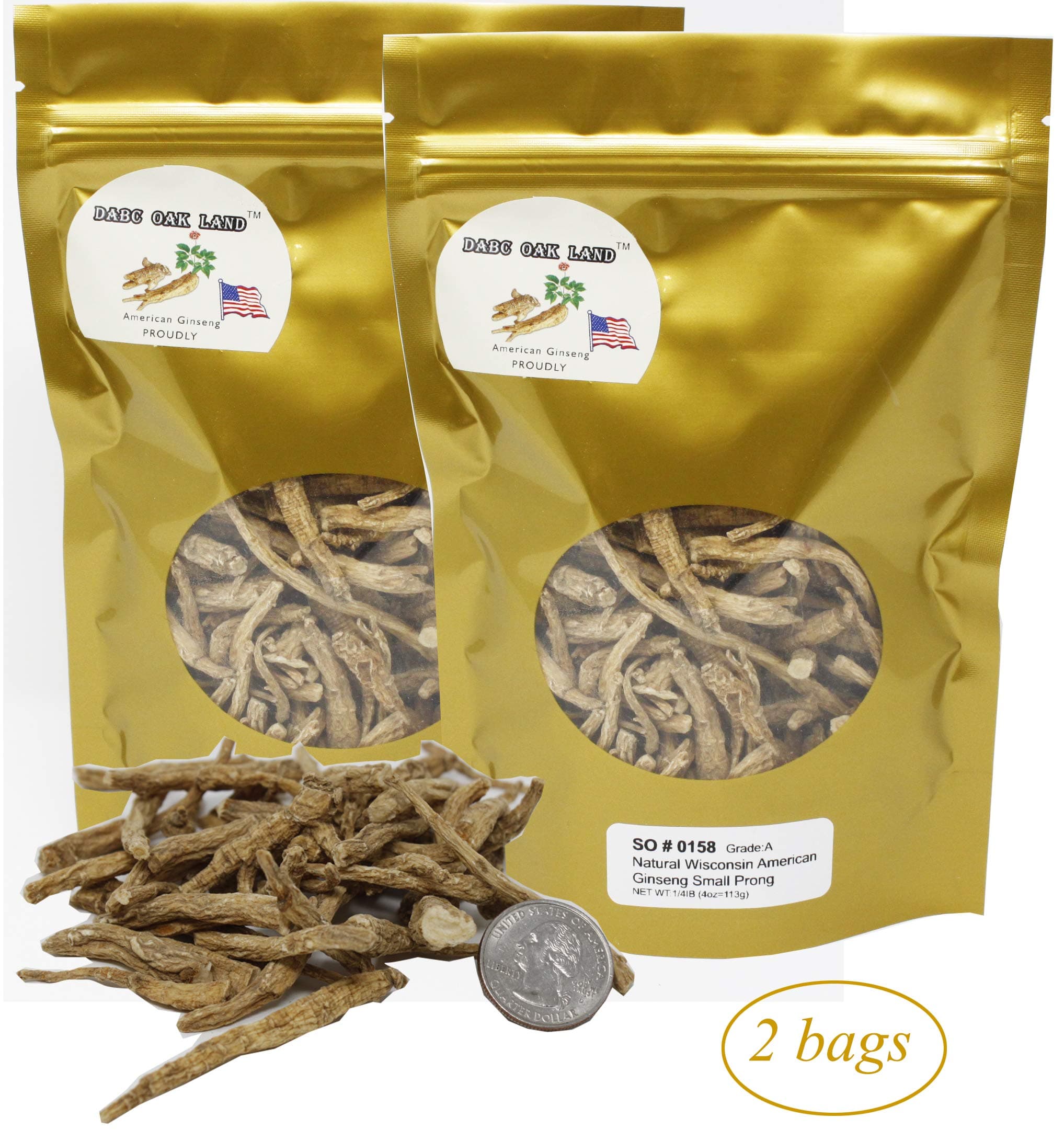 DOL American Ginseng from Wisconsin(Ginseng Branch) Ginseng Tea 花旗参枝/西洋参枝 in Bag (Small 4oz/Bag*2)