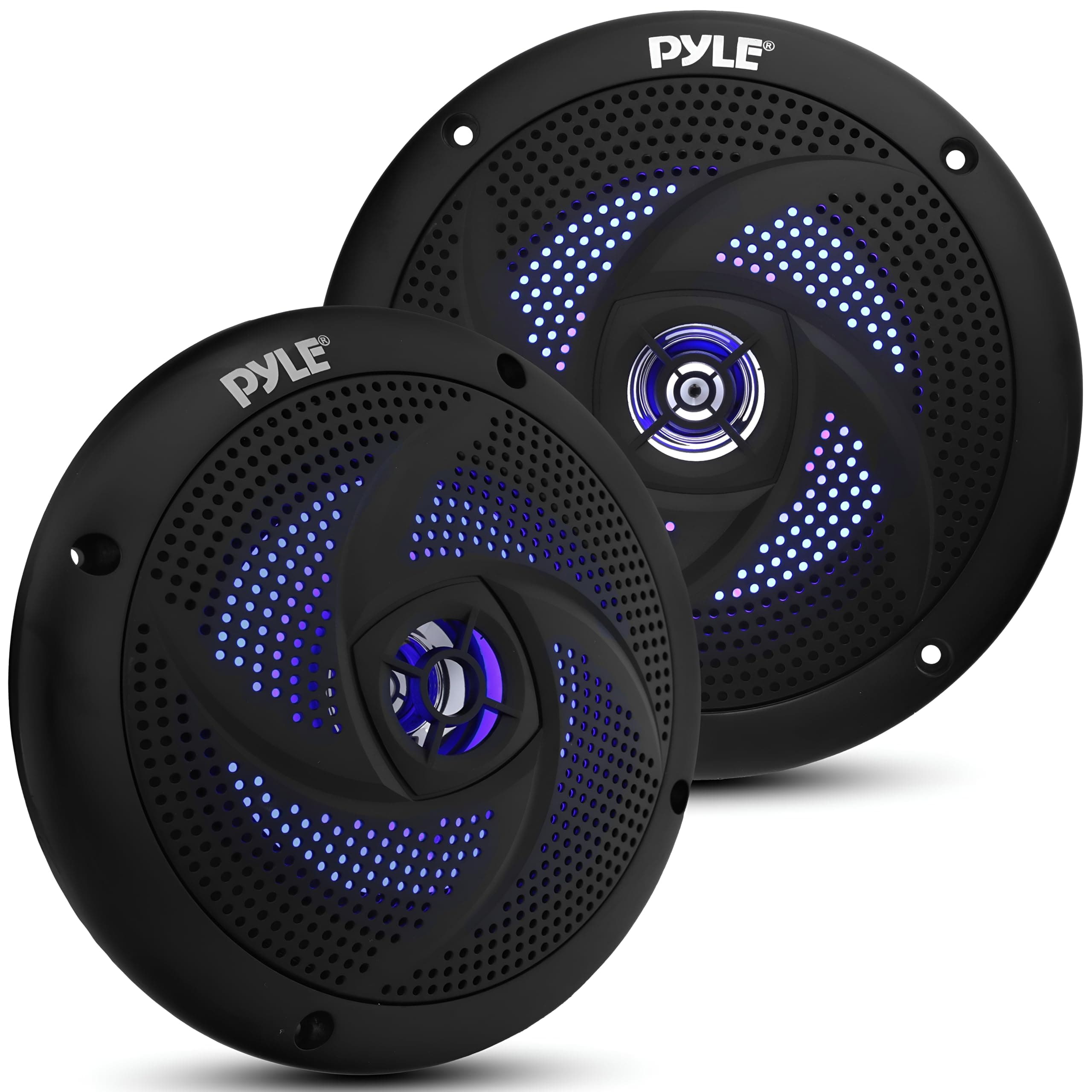 Pyle Embedded Type, Fully Waterproof, 2-Way Full Range Speaker, Double Cone Marine Speaker, 5.25 Inch, Round, Maximum Output 180 W, Rated Output ...