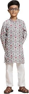 Pro-Ethic Style Developer Boy's Cotton Embellished Kurta Pajama for Baby Kids Ethnic Wear (S-166)