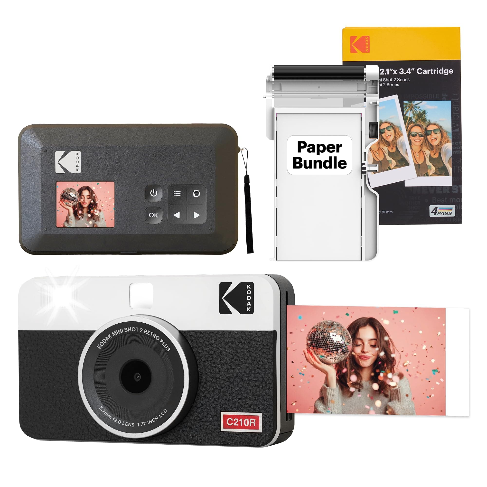 Mini Shot 2 Retro Portable Wireless Instant Camera & Photo Printer - White - 60 Sheets