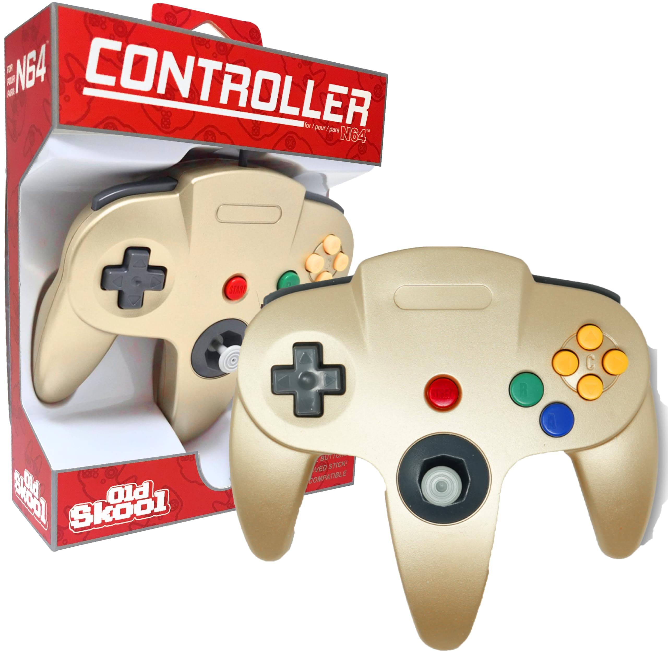 - Old Skool Classic Wired Controller Joystick for Nintendo 64 N64 Game System - Gold