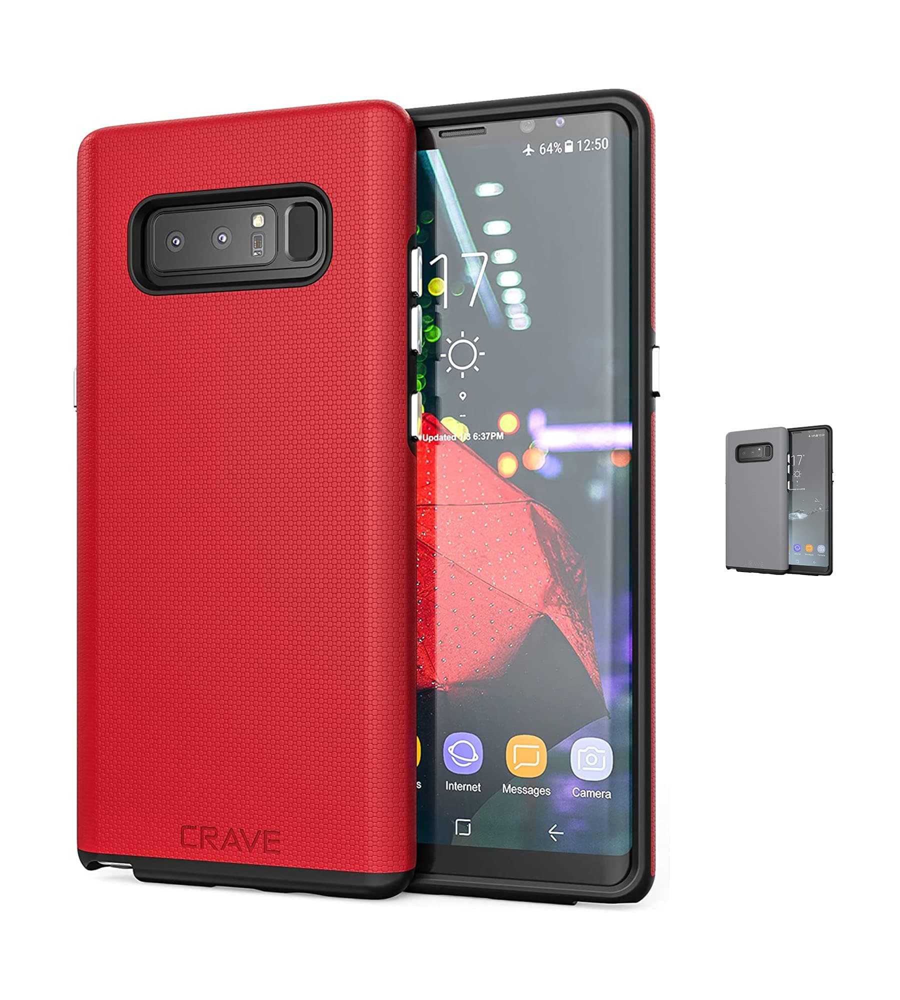 Note 8 Case, Crave Dual Guard Protection Series Case for Samsung Galaxy Note 8 - Red
