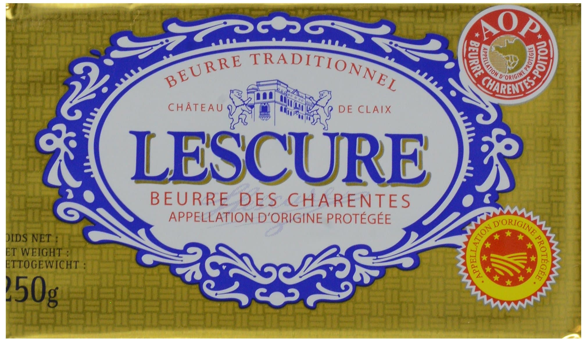 Lescure Butter Bar, Unsalted, 8.8 oz