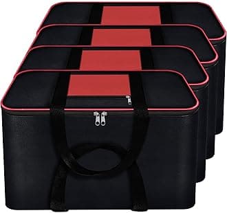 Storite 4 Pack Nylon Big Moisture Proof Underbed Storage Bag For Clothes Large (54 x 46 x 28 cm) - Black Rectangular