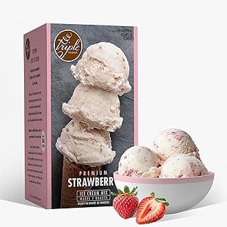 - Triple Scoop - Premium Strawberry Ice Cream Mix For Ice Cream Maker. Simple, Easy, Delicious. From Gourmet Mix To Maker in 5 Minutes, Makes 2 Creamy Quarts, Made in USA (1 Pack, Strawberry)