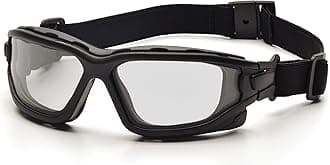 PYRAMEX I-Force Sporty Dual Pane Anti-Fog Goggle, Black Frame/Clear Anti-Fog Lens