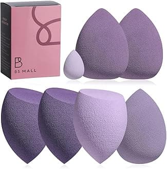 Makeup Sponge Set BS-MALL Blender Sponges 7 Pcs for Liquid, Cream, and Powder, Multi-colored with 1 Mini Makeup Sponge Pink (B-Purple)