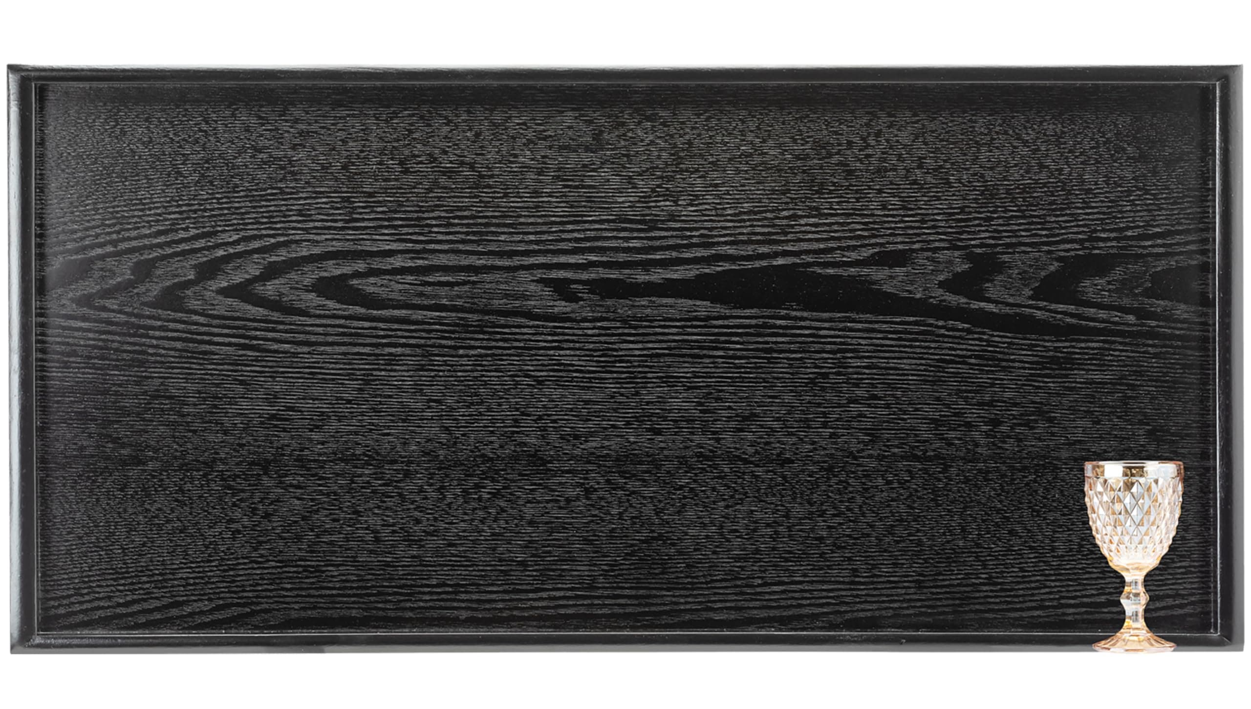40 x 24 Inches Extra Large Solid Wood Serving Tray for Tea Coffee Table Snack Food Meals Serving Plate Kitchen Party Bar Breakfast Server with Raised Edges Black Wooden Decorative Ottoman Tray