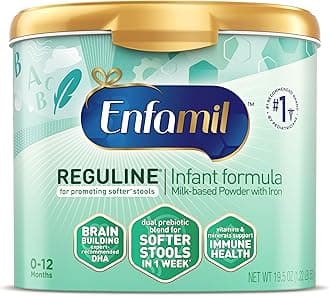 Enfamil Reguline Baby Formula, Designed for Soft, Comfortable Stools, with Omega-3 DHA & Probiotics for Immune Support, Reusable Powder Tub, 19.5 Oz
