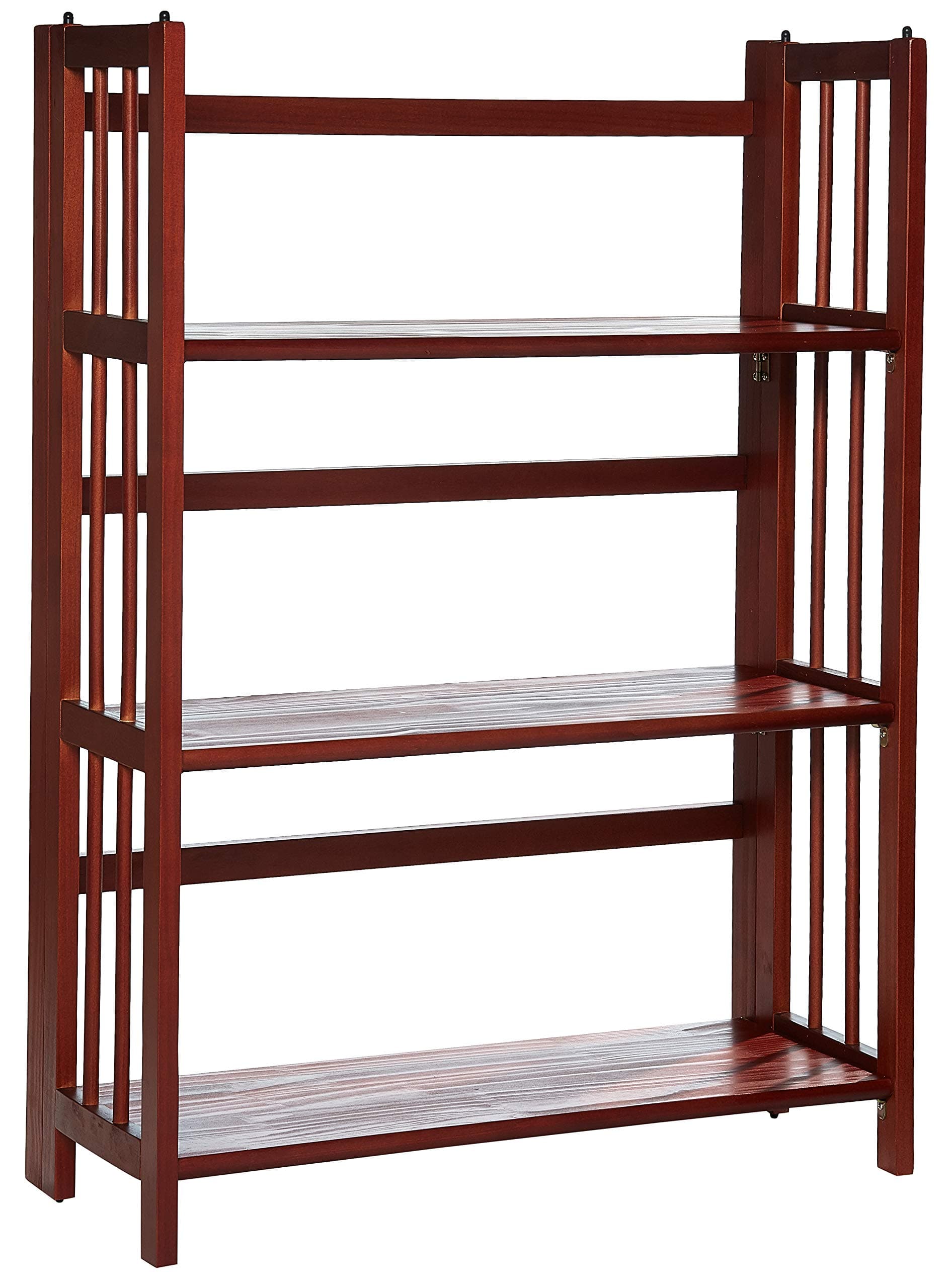 27.5"W Mission 3-Shelf Folding Stackable Bookcase