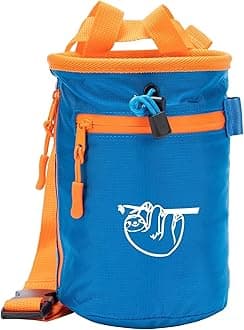 Chalk Bag for Rock Climbing, Climbing Chalk Bag for Bouldering with 2 Large Zipper Storage Pockets, Premium Gym Chalk Bag for Weightlifting, Great Gift and Rock Climbing Gear