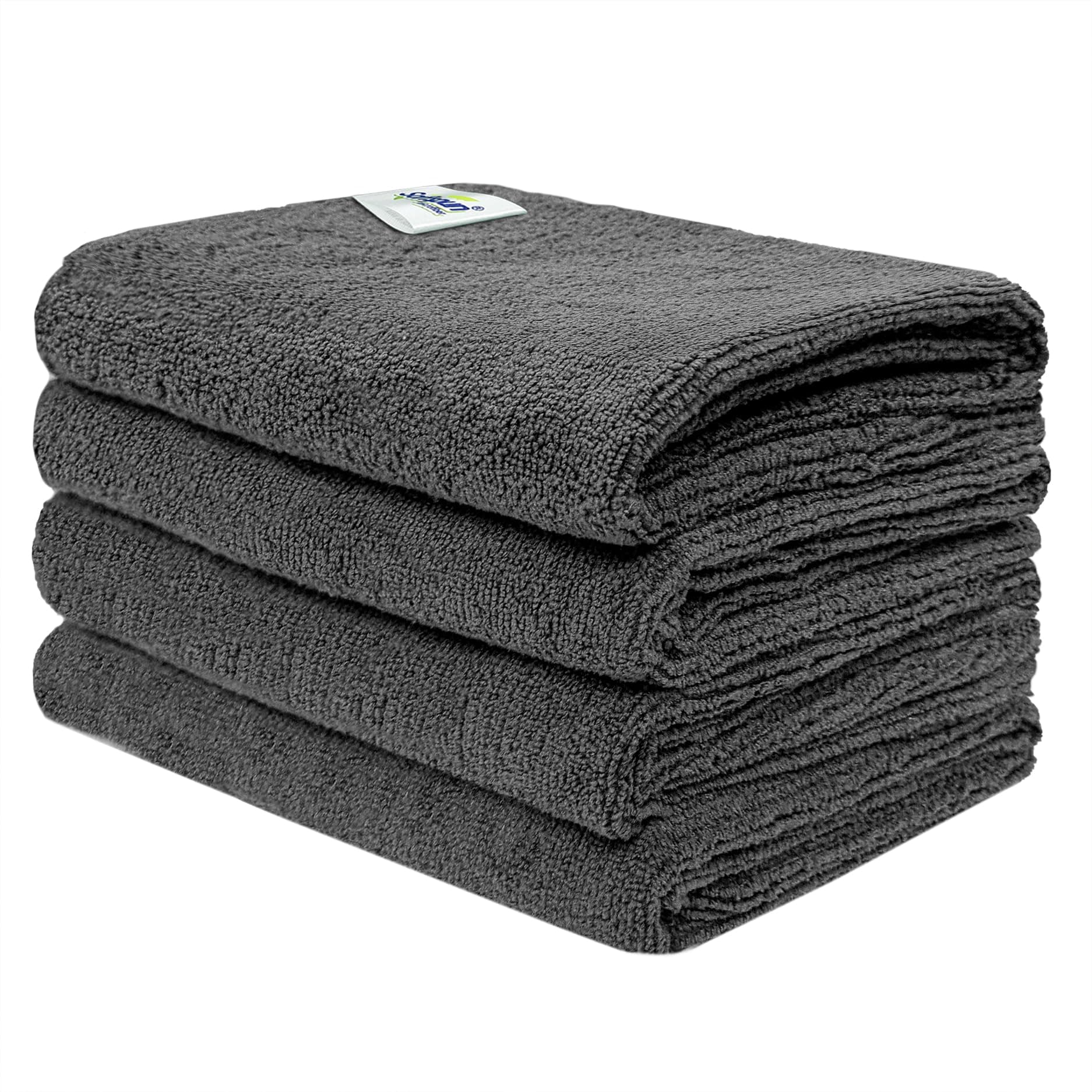 SOFTSPUN Microfiber Cloth 40x60 Cms, 4 Piece Towel Set, 340 GSM (Grey) Ultra Absorbent Super Soft & Lightweight Quick Drying for Men & Women Daily Use Unisex..