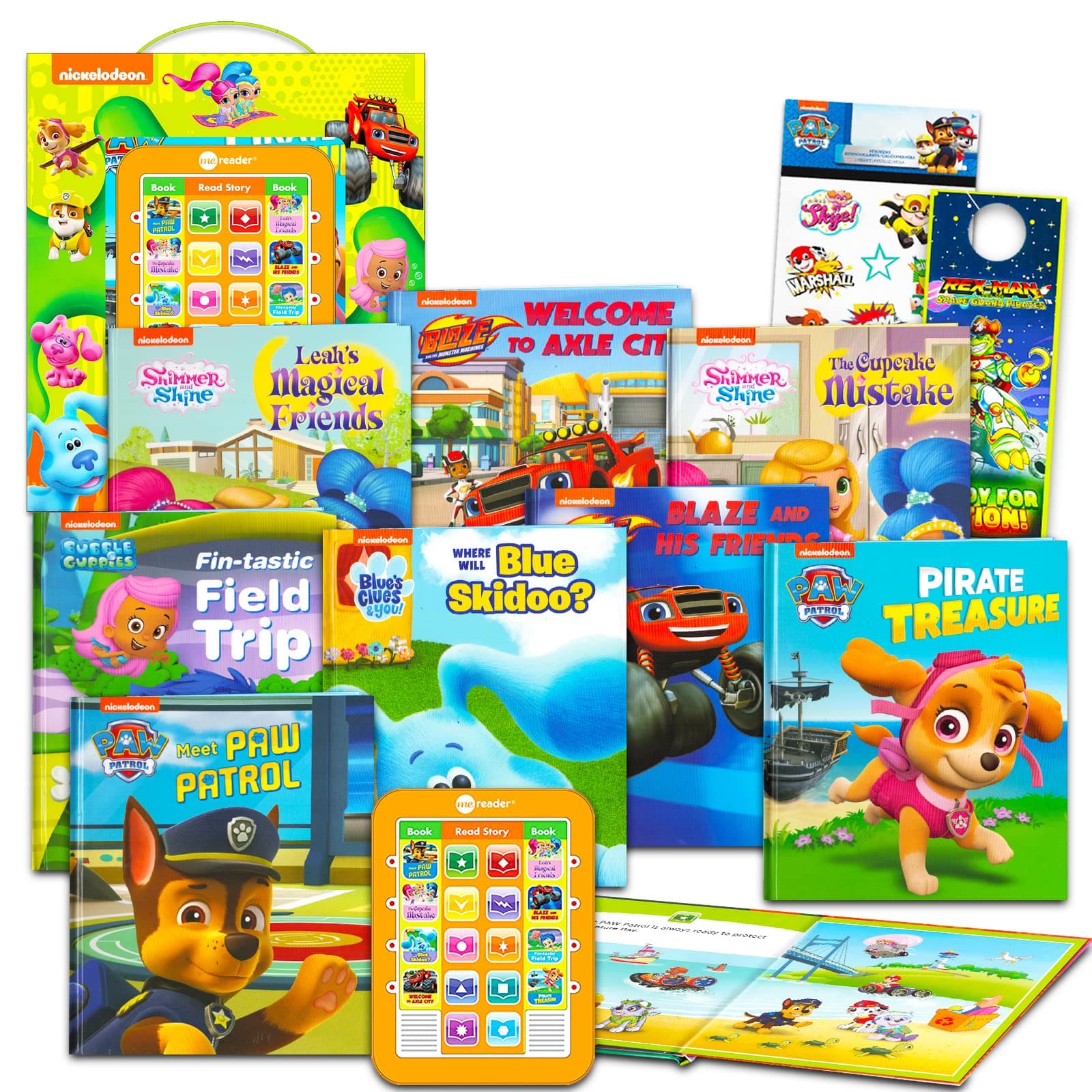 Paw Patrol Me Reader Electronic Reader 8 Book Bundle ~ Nickelodeon Books for Toddlers, Kids Featuring Paw Patrol, Blue's Clues, Blaze, and More with Stickers | Paw Patrol Learning Toys